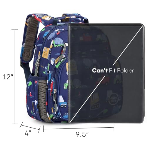 mibasies Toddler Backpacks for Boys 2-4: Little Kid Backpack for Preschool Prek Daycare - Car Blue - color: Car Blue, style: Toddler-12"h(not Fit Folder)