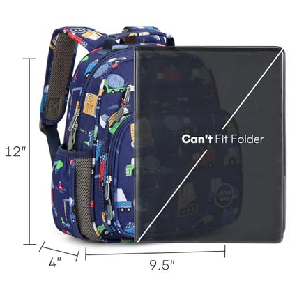 mibasies Toddler Backpacks for Boys 2-4: Little Kid Backpack for Preschool Prek Daycare - Car Blue - color: Car Blue, style: Toddler-12"h(not Fit Folder)