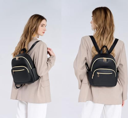 Mini Backpack Purse for Women PU Leather Small Backpack Fashion Multi Pockets Casual Daypacks Ladies Travel Shoulder Bags Burgundy - color: Burgundy