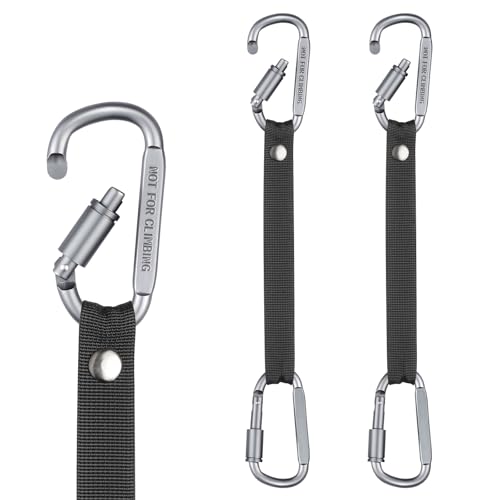 Bag Hook for Fence, For Hanging Baseball Pickleball Softball Tennis Bags | Aluminum Alloy Carabiner Strap, Lightweight & Durable, Indoor and Outdoor Use, Gray 2 - color: Gray