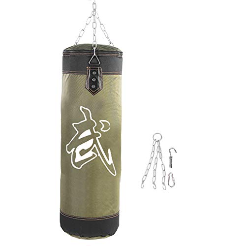 Bnineteenteam Heavy Punching Bag,Training Boxing Bag with Chain for Adults Men Women(Empty) - color: Green, size: 60 cm