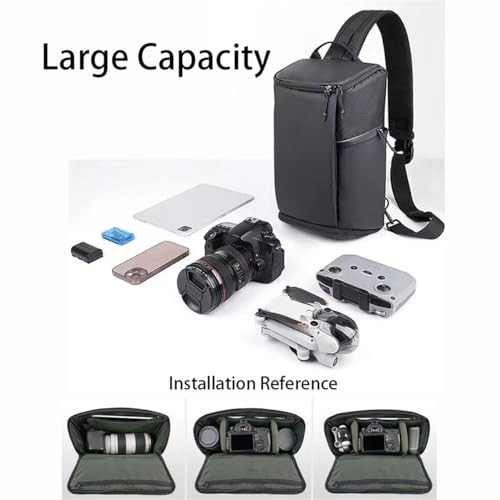 DSLR Camera Bag Waterproof Camera Sling Backpack with Rain Cover, Camera Backpacks for Photographers Hiking (Black) - color: Black