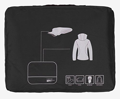 Packing Cubes Set Travel Luggage Organizers Suitcase Lightweight Accessories Black - color: Black