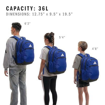 adidas Striker 3 Team Sports Backpack – Daypack for Sports Gym Travel, 36L, Royal Blue, OSFA - color: Royal Blue