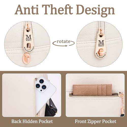 Montana West Mini Backpack Purse for Women Anti Theft Backpacks with Secured Zipper and Tassel - color: Mini Beige & Black