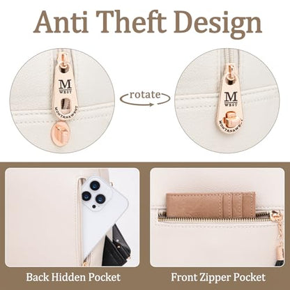 Montana West Mini Backpack Purse for Women Anti Theft Backpacks with Secured Zipper and Tassel - color: Mini Beige & Black