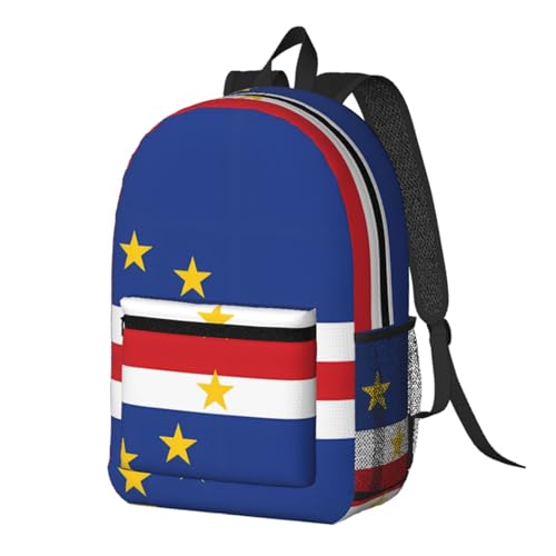 MZERSE Sports Gym Backpack Flag Of Cape Verde, Multi Pocket Daypack, Water Resistant Casual Backpack for Men Women, Perfect for Travel and Beach - color: Pattern (1111)