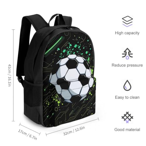 Football Backpack, Durable Polyester Daypack with Laptop Compartment, Reinforced Bottom, Adjustable Shoulder Straps And Multi Pockets for Travel And Daily Use - color: Football