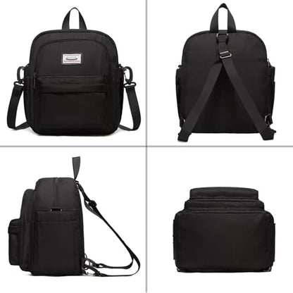 Insulated Lunch Bag Backpack for Women, Small Crossbody Sling Insulated Tote, Convertible Lunch Cooler Box for Work - Black - color: Black-02