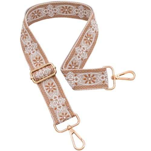 Replacement Purse Strap Shoulder Strap Adjustable Crossbody Strap for Women Crossbody Wide Shoulder Bag - color: Camel Star-gold Metal