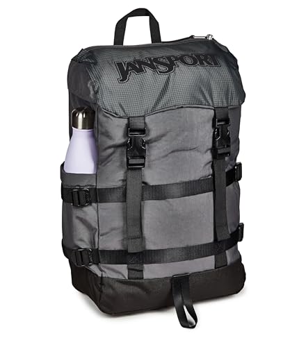 JanSport Skip Pack Backpack – 28L Capacity, Fits 13.5in Laptop, Large Main Compartment, Side Water Bottle Pocket – Ideal for Work & Travel, Smokey Grit - color: Smokey Grit