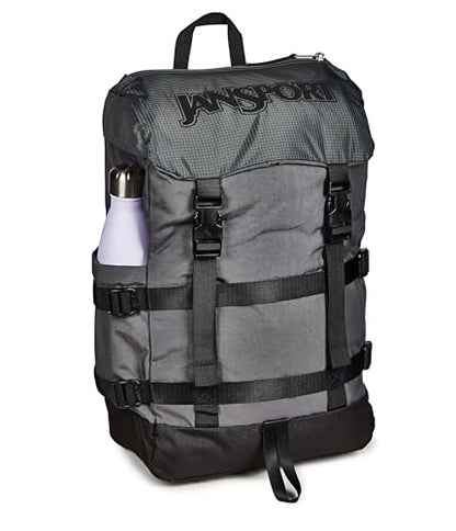 JanSport Skip Pack Backpack – 28L Capacity, Fits 13.5in Laptop, Large Main Compartment, Side Water Bottle Pocket – Ideal for Work & Travel, Smokey Grit - color: Smokey Grit