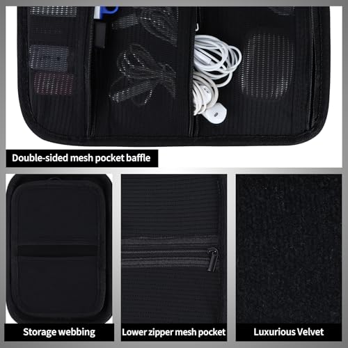 Electronic Organizer Travel Case for MacBook Power Adapter Chargers Cables Tech Organizer Hard Drive USB Flash Disk SD Card Cord Portable Electronics Accessories Bag - Large