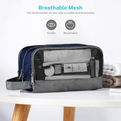 Gonex Travel Toiletry Bag Nylon, Shaving Bag Toiletry Organizer Deep Blue - color: Deep Blue