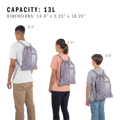 adidas Alliance Sackpack Drawstring Bag - color: Slate Grey/Silver Metallic/3
