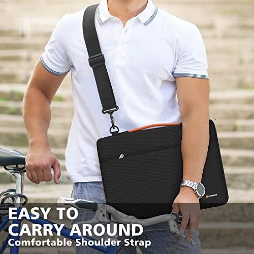 NIDOO 13-14 inch Laptop Sleeve Notebook Shoulder Bag Handbag for 13.5" Surface Laptop 2 3 4 / Surface Book 2 3/14" Lenovo Chromebook S345 / ThinkPad X1 Carbon/IdeaPad C340 C740 / HP Pavilion 14 - color: Black - Shoulder, size: 13 -13.3 inch