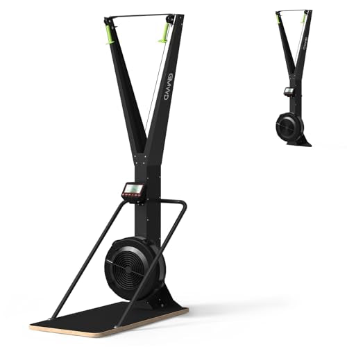 Ski Exercise Machine, GMWD Ski Equipment Indoor Aerobic Wind Resistance Machine, Indoor Strength Training Home Gym Equipment - color: Green