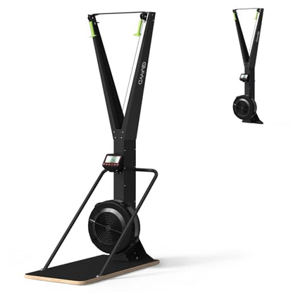 Ski Exercise Machine, GMWD Ski Equipment Indoor Aerobic Wind Resistance Machine, Indoor Strength Training Home Gym Equipment - color: Green