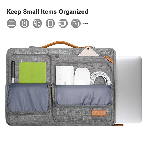MOSISO 360 Protective Laptop Shoulder Bag,13-13.3 inch Computer Bag Compatible with MacBook Pro 14, HP, Dell, Lenovo, Asus Notebook,Side Open Messenger Bag with 4 Zipper Pockets&Handle, Gray - color: Gray, size: 13.3 inch