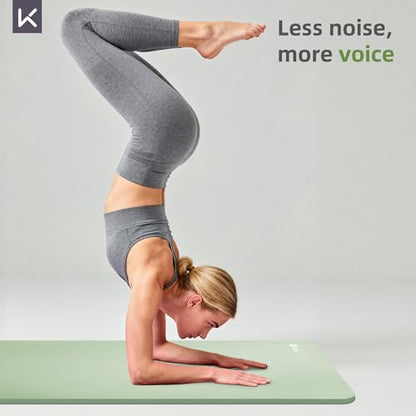 KEEP Extra Thick NBR Yoga Mat for Women & Men, 15mm Thick, 72”x32” Large Exercise Mat with Non-Slip Workout Mat for Yoga, Pilates, Stretching, Meditation – Wide & Cushioned Fitness Mat - color: Green