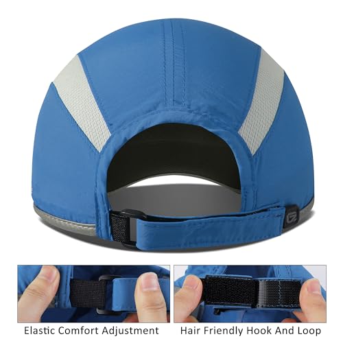 GADIEMKENSD Reflective Folding Outdoor Hat Unstructured Design UPF 50+ Sun Protection Sport Hats for Womens and Mens - color: Blue