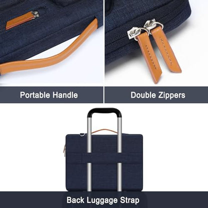 MOSISO 360 Protective Laptop Shoulder Bag,15 inch Computer Bag Compatible with MacBook Air 15 inch M5 M4 M3 M2/Pro 15, Dell XPS Plus,Side Open Messenger Bag with 4 Zipper Pockets&Handle, Navy Blue - color: Navy Blue, size: 15 inch