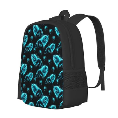 Lightweight Polyester Daypack Cool Cyan Wolf, Anti Theft Large Capacity Travel Hiking Backpack Unisex Carry On Bag for Outdoor Commute Business Use - color: Design (211)
