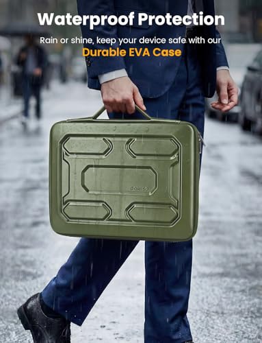 DOMISO Laptop Hard Case 17-17.3 inch Waterproof Shockproof Hard Shell Laptop Sleeve with Handle & Storage Pocket, Compatible with MacBook, HP, Dell, Green - color: Green, size: 17.3 inch