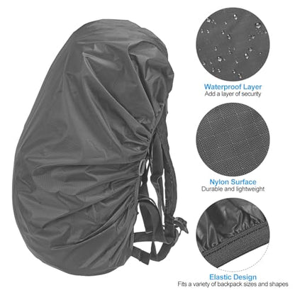 PATIKIL Waterproof Backpack Rain Cover with Anti-Slip Cross Buckle Straps & Drawstring Bag for Hiking Camping Traveling - color: Gray, size: X-Large