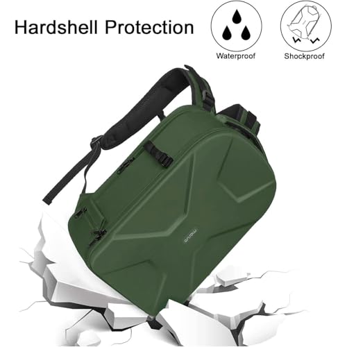 MOSISO Camera Backpack,DSLR/SLR/Mirrorless Photography Camera Bag Full Open Waterproof Hardshell Bag with Insert&Tripod Holder&Laptop Compartment Compatible with Canon/Nikon/Sony, Army Green - color: Army Green