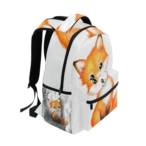 ALAZA Cute Little Fox Animal Print Large Backpack Personalized Laptop iPad Tablet Travel School Bag with Multiple Pockets - color: Fox