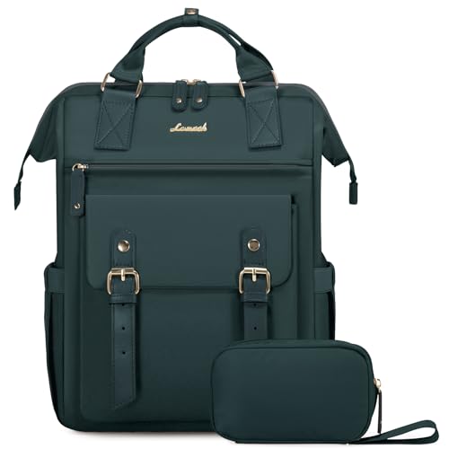 LOVEVOOK Laptop Backpack for Women Work Travel Backpack Purse, Nurse Bags Teacher Doctor Commuter Business Computer Bag, College Backpack Stylish Daypack, 15.6 Inch, Dark green-dark green - color: Dark Green-dark Green, size: 15.6 Inch