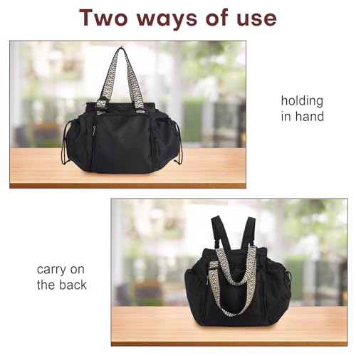 Everyday Bag, Large-Capacity Multifunctional Travel Organizer Handbag Crossbody Shoulder Tote Bag - color: Black