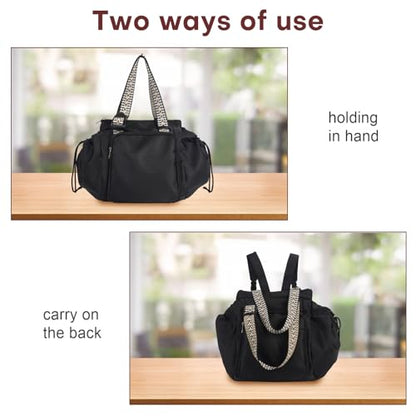 Everyday Bag, Large-Capacity Multifunctional Travel Organizer Handbag Crossbody Shoulder Tote Bag - color: Black
