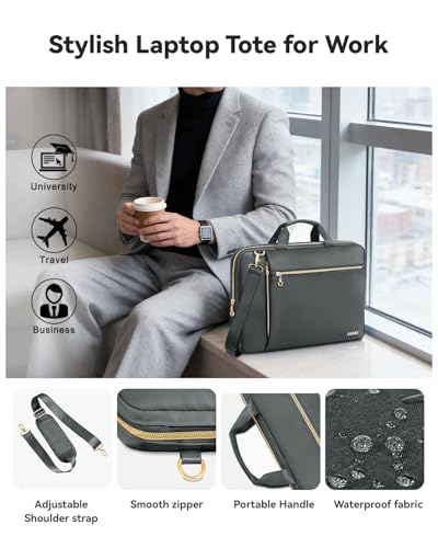 Laptop Case Bag Women Men Computer Sleeve Compatible with MacBook/Dell/HP/Acer/ASUS/LG, Waterproof Shoulder Carrying Briefcase, Grey, 15.6-16 Inch - color: Heather Grey, size: 15.6 inch