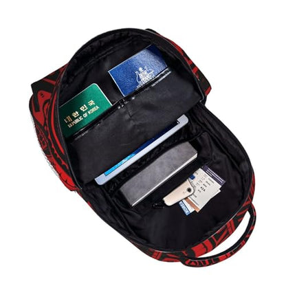 Black and red tribal pattern Travel Backpack for Men & Women 15.6 inch Laptop Backpack Waterproof Work Back Pack - color: Black and Red Tribal Pattern