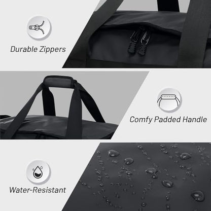 MIER Gym Bag for Men Large Duffel Backpack with Shoe Compartment, 60L Convertible Duffle Bags Weekender Overnight Bag for Gym Sports Travel, Black - color: Black