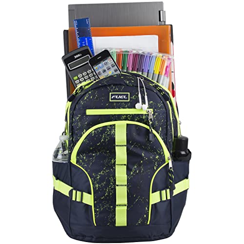 FUEL Hiking Laptop Backpack, College Bookbag, Travel Daypack with 5 Compartments, Dynamo Tech Pocket, 18.5 Inches - color: Black