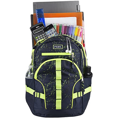 FUEL Hiking Laptop Backpack, College Bookbag, Travel Daypack with 5 Compartments, Dynamo Tech Pocket, 18.5 Inches - color: Black