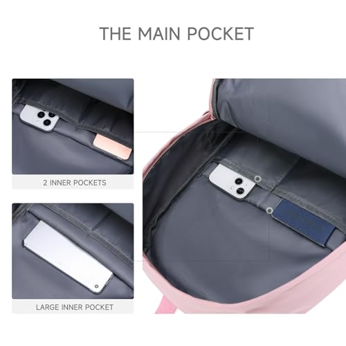GAEKEAO Classical Basic Travel Backpack for Women and Men Lightweight Travel Workout Sports Backpack Casual Daypack, Pink - color: A04 Pink