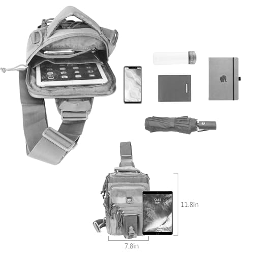 DegeTMVe Dual Pistol Holster Chest Bag Concealed Carry Sling Crossbody Tactical Gun Convertible Backpack Shooting Hunting - color: Grey