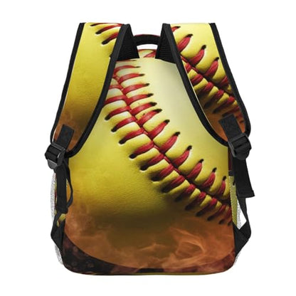 Casual Backpack for Men Women Lightweight Laptop Backpack Softball Bookbag Hiking Bag Travel Daypack