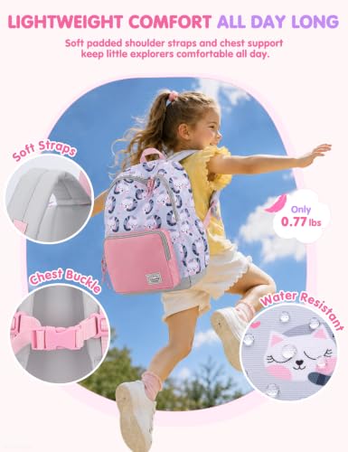 VASCHY Kids backpacks, Cute Lightweight Water Resistant Preschool Backpack for Boys and Girls Chest Strap | Cute - color: Cats, size: Small (4-6 Yrs) - 15'' H