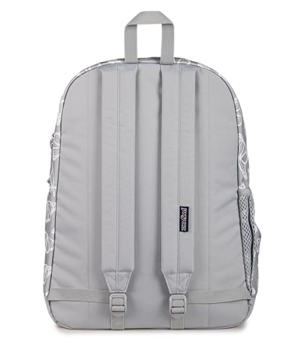 JanSport Cross Town Plus Backpack - Large Main Compartment, Side Water Bottle Pocket, 15-Inch Padded Laptop Sleeve - Flutter By Grey - color: Flutter By Grey