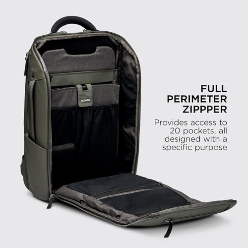 NOMATIC Backpack- Travel Carry On Backpack - Laptop Bag 20L - Water Resistant Travel Backpack - Traveling Carry On Backpack for Women and Men- Business Backpack - Personal Item Bag - color: Olive, size: 20L