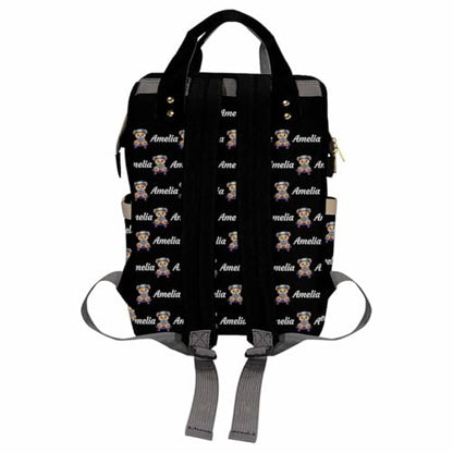 Custom Diaper Bag with Name, Personalized School Bag Cute Bear Pattern, Monogram Nappy Backpack with Thermal Pockets for Adults Kids, Large Capacity Waterproof Diaper Bag, Travel Gifts - color: Color-10