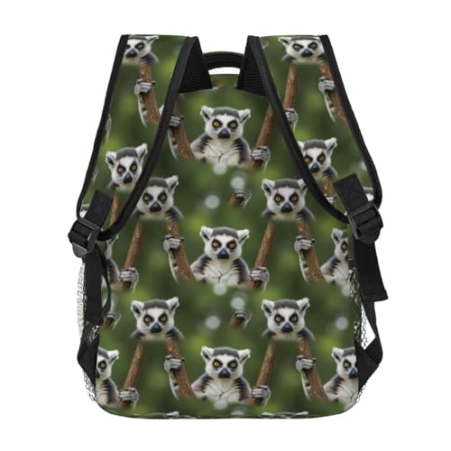 Lightweight Laptop Backpack Lemur, Water Resistant Work Daypack with Inner Pocket for Office Commute and Travel - color: Pattern (236)