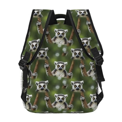 Lightweight Laptop Backpack Lemur, Water Resistant Work Daypack with Inner Pocket for Office Commute and Travel - color: Pattern (236)