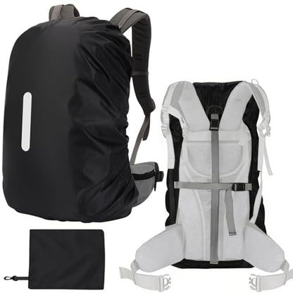 15-110L Waterproof Backpack Rain Cover, Ultralight Rucksack Rain Cover with Reflective Strip & Anti-Slip Cross Buckle Straps & Storage Pouch for Hiking Camping Outdoor Traveling (Black) - color: 55-65L, Black