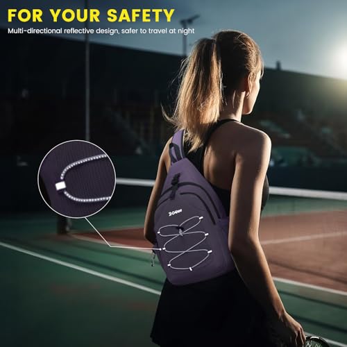 G4Free Pickleball Sling Bag for Women - Lightweight Crossbody Sports Bag - color: Purple
